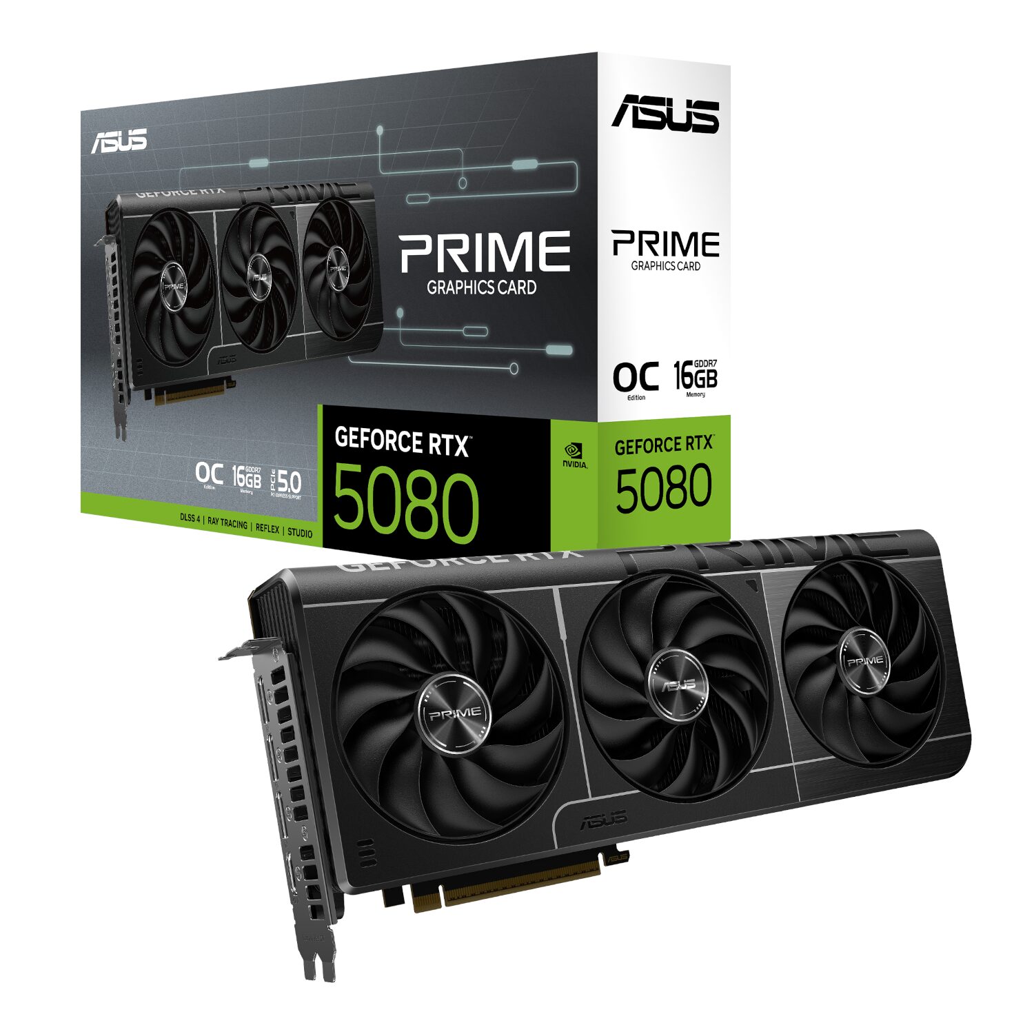ASUS PRIME GeForce RTX 5080 16GB OC Edition GDDR7 Graphics Card | PRIME-RTX5080-O16G ASUS PRIME GeForce RTX 5080 16GB OC Edition GDDR7 Graphics Card - Image 1