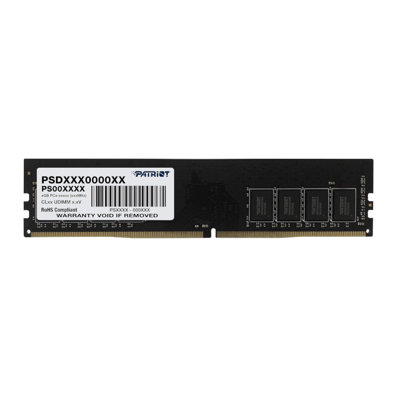 Patriot Signature Line 8GB DDR4 2666MHz Desktop Memory | PSD48G266681 Improve your desktop system performance with the Patriot Signature Line DDR4 8GB 2666MHz UDIMM memory module. This memory is made from high-quality materials and comes with a lifetime warranty.