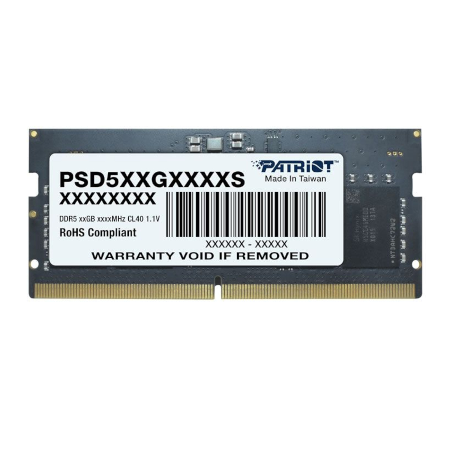 Patriot Signature Line DDR5 8GB 4800MHz Single Rank SODIMM Notebook Memory | PSD58G480041S Patriot Signature Line DDR5 8GB 4800MHz Single Rank SODIMM Notebook Memory - Image 1