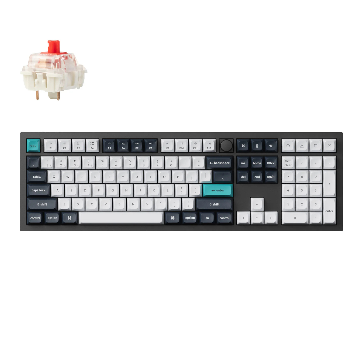 Keychron Q6 Max 100% Full Assembled Knob Red Switch Hot-Swap Gateron Jupiter RGB Wireless Keyboard - Black | Q6M-M1 Keychron Q6 Max 100% Full Assembled Knob Red Switch Hot-Swap Gateron Jupiter RGB Wireless Keyboard - Black - Image 1