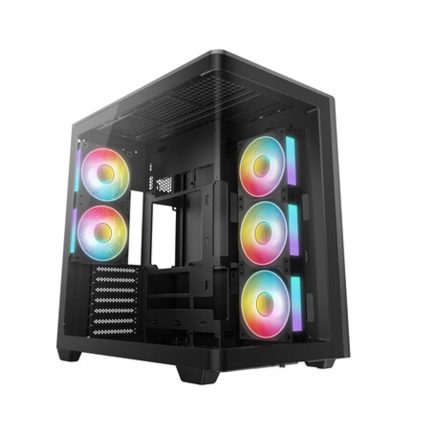 Curved glass showcase with five ARGB fans included | Dual-chamber layout for clean