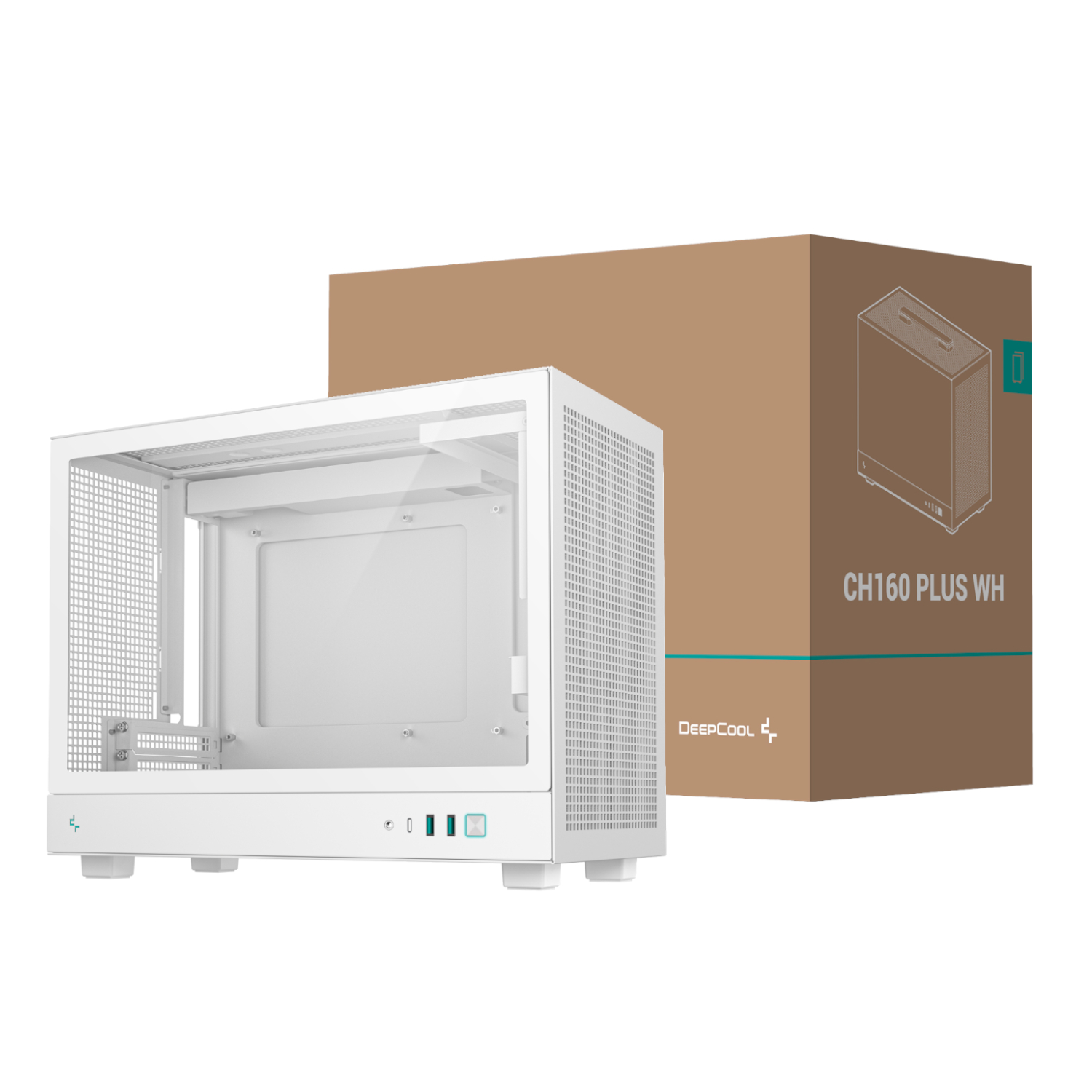 DeepCool CH160 PLUS Micro-ATX Chassis - White | R-CH160-WHNGM0-G DeepCool CH160 PLUS Micro-ATX Chassis - White - Image 1