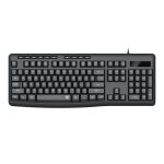 Redragon BK-7366 Full-size Ergonomic Wired Membrane Office Keyboard - Black