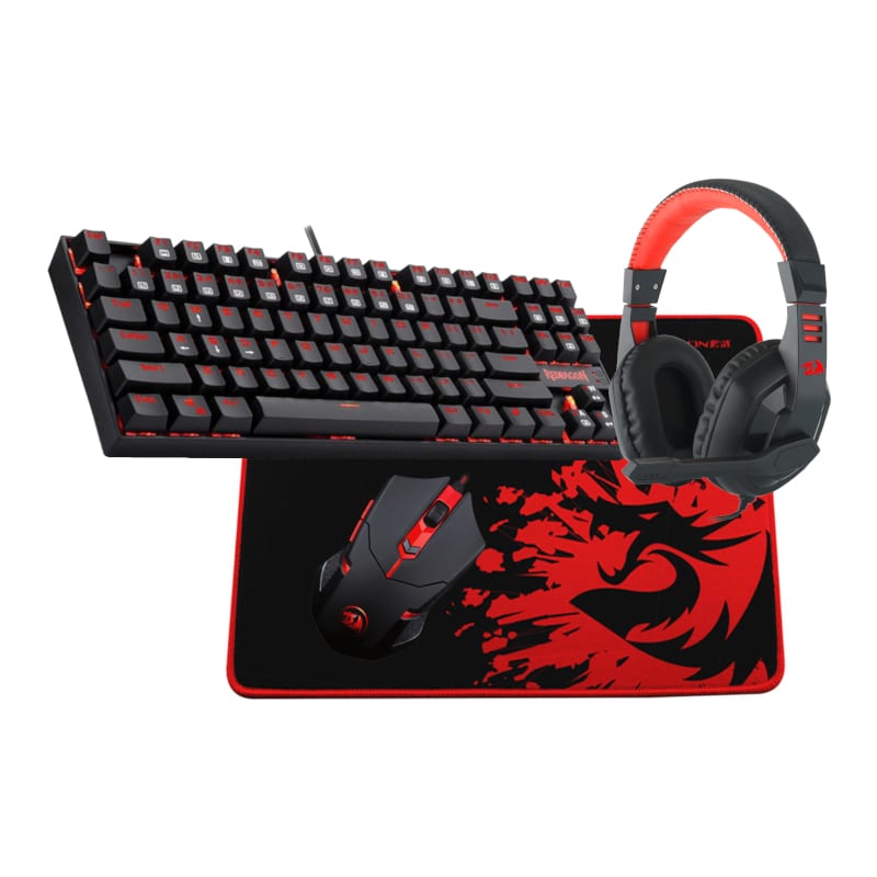 REDRAGON 4IN1 Mechanical Gaming Combo Mouse|Mouse Pad|Headset|Mechanical Keyboard | RD-K552-BB-2 The Redragon K552-BB-2 4in1 Mechanical Gaming Keyboard