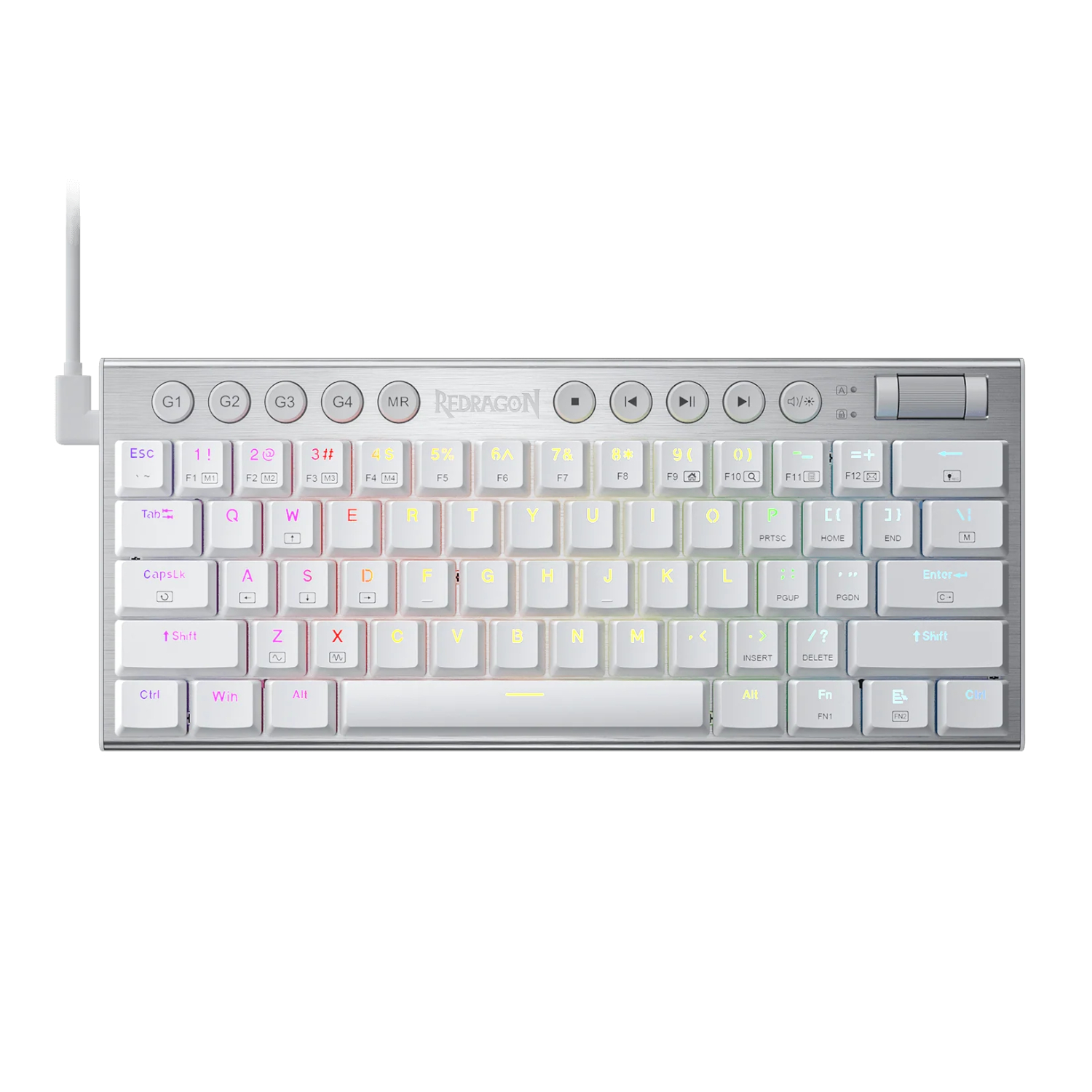Redragon K632 HORUS Mini 60% RGB Wired Gaming Keyboard – White | RD-K632W-RGB Redragon K632 HORUS Mini 60% RGB Wired Gaming Keyboard – White - Image 1