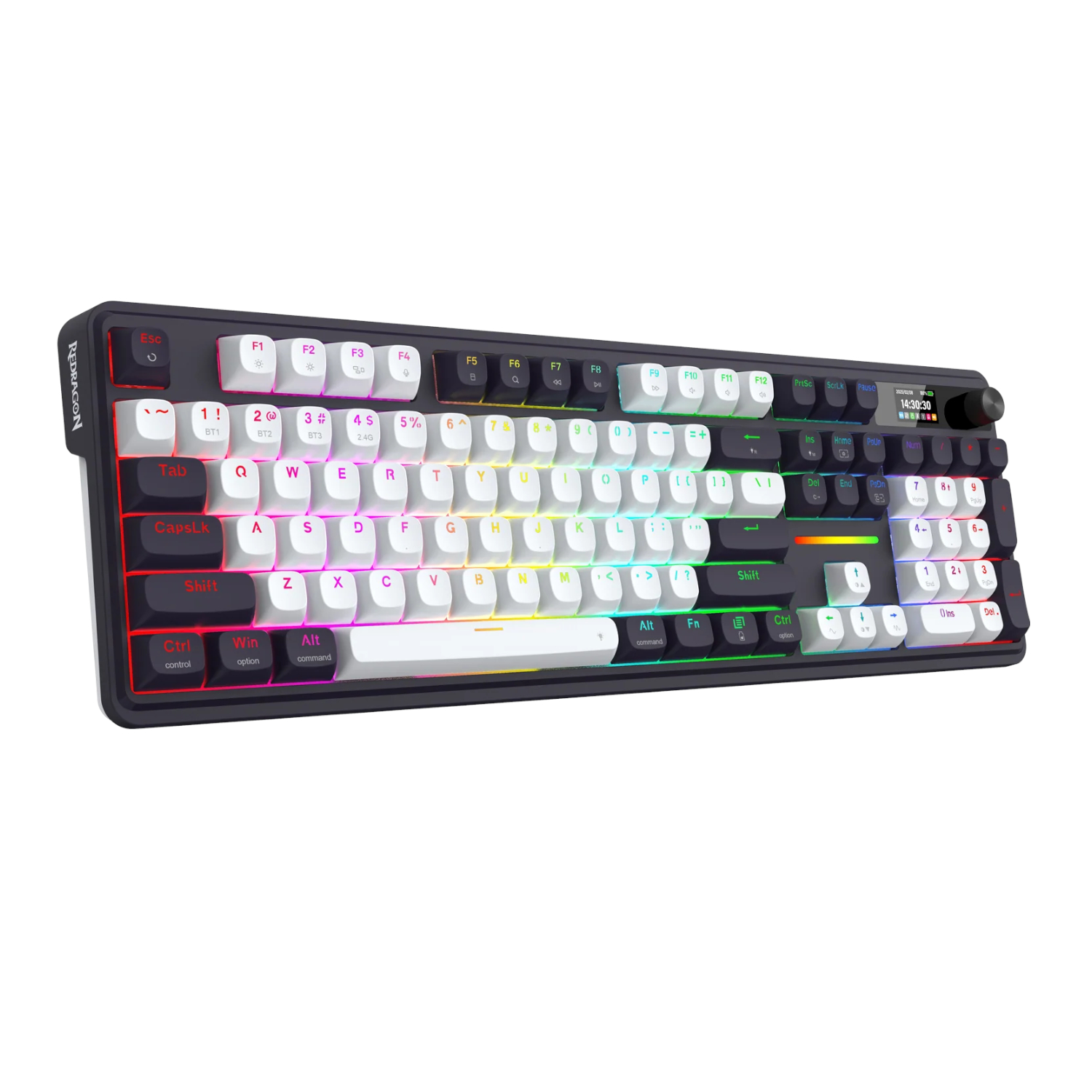 Redragon K762WB-RGB-PRO LCD Full-size Gasket Mechanical Keyboard - Black | RD-K762WB-RGB-PRO Redragon K762WB-RGB-PRO LCD Full-size Gasket Mechanical Keyboard - Black - Image 1