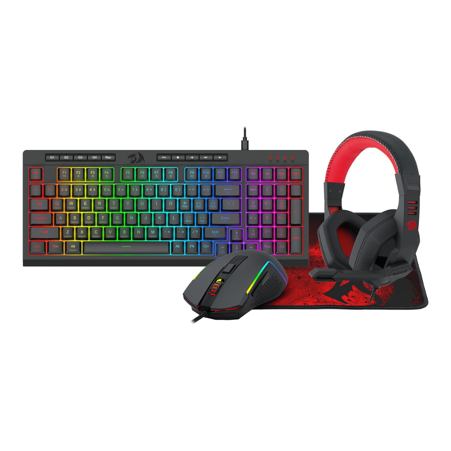 Redragon 4-in-1 Keyboard | Mouse | Mousepad | Headset Gaming Combo | RD-S149 Redragon 4-in-1 Keyboard | Mouse | Mousepad | Headset Gaming Combo - Image 1