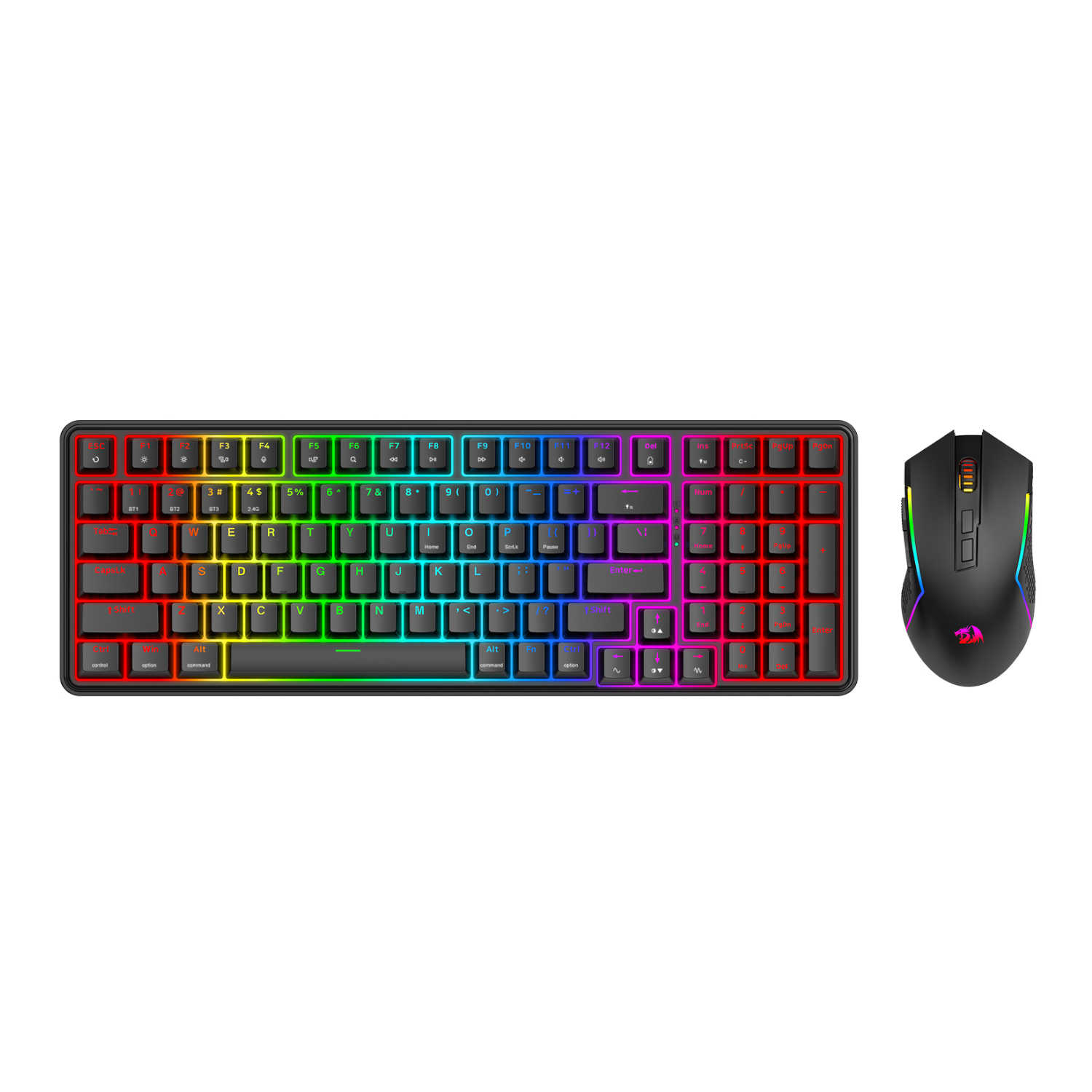 Redragon S162 RGB 3-Mode Wireless Mechanical Gaming Keyboard and Mouse Combo - Black | RD-S162 Redragon S162 RGB 3-Mode Wireless Mechanical Gaming Keyboard and Mouse Combo - Black - Image 1