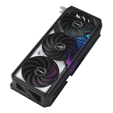 NVIDIA Blackwell architecture in a premium ROG Strix build | 12GB GDDR7 at 28 Gbps | Triple Axial-Tech fans with vapour chamber cooling | Aura Sync ARGB personalisation | PCIe 5.0 ready