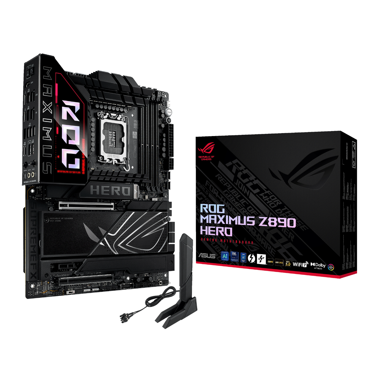 Asus ROG Maximus Z890 Hero Intel LGA1851 ATX Gaming Motherboard | ROGMAXIMUSZ890HERO Asus ROG Maximus Z890 Hero Intel LGA1851 ATX Gaming Motherboard - Image 1