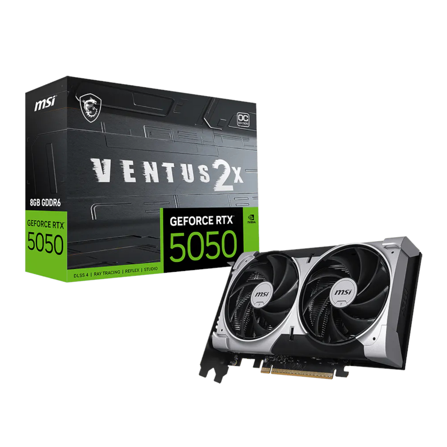 MSI GeForce RTX 5050 8G VENTUS 2X OC Graphics Card | RTX5050VENTUS2XOC8G MSI GeForce RTX 5050 8G VENTUS 2X OC Graphics Card - Image 1