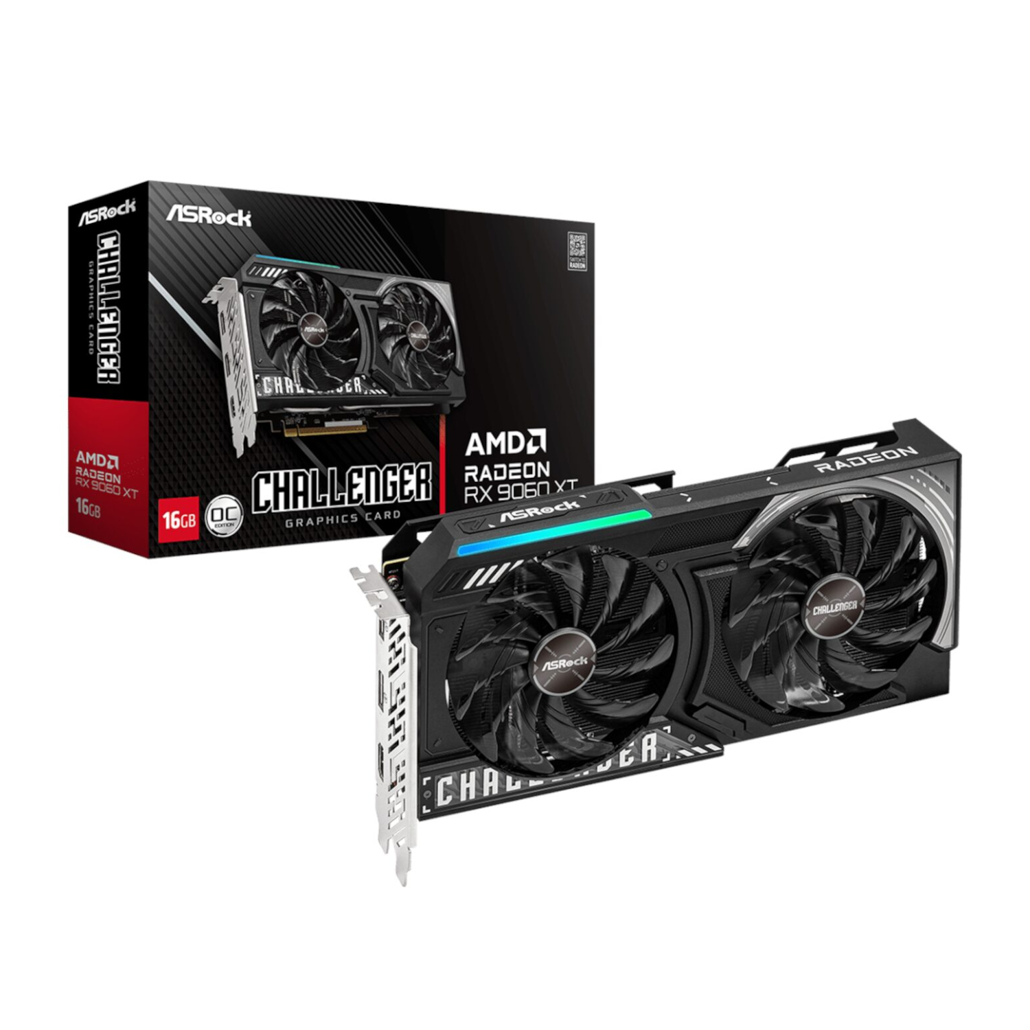 ASRock Radeon RX 9060 XT Challenger 16GB OC Graphics Card (RDNA™ 4 ASRock Radeon RX 9060 XT Challenger 16GB OC Graphics Card (RDNA™ 4, PCIe 5.0) - Image 1