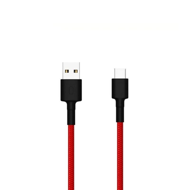 Xiaomi USB Type-C Braided 1m Cable - Red | SJV4110GL Charge your Type-C devices quickly and easily with the Xiaomi Mi USB Type-C Braided Cable. It features a Type-C interface