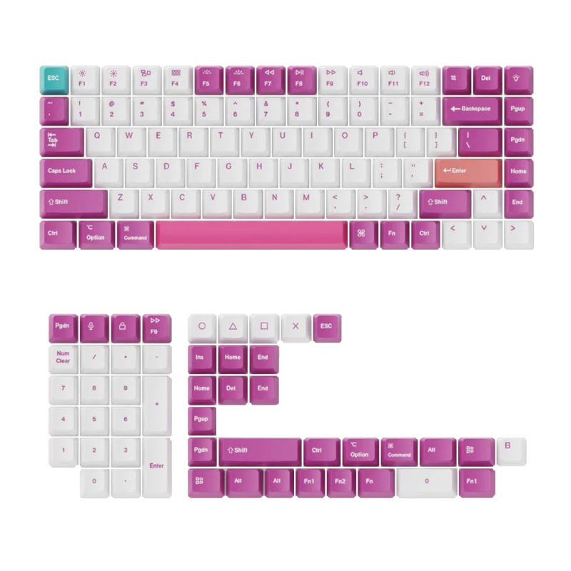 Keychron OEM Dye-Sub PBT Full Set Keycap Set - Unicorn | T4 Keychron OEM Dye-Sub PBT Full Set Keycap Set - Unicorn - Image 1