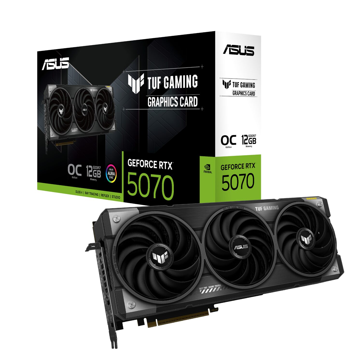 Asus TUF Gaming GeForce RTX 5070 12GB GDDR7 OC Edition | TUF-RTX5070-O12G-GAMING Experience elite gaming with the Asus TUF Gaming GeForce RTX 5070 12GB GDDR7 OC Edition. Powered by NVIDIA DLSS 4 and military-grade components.