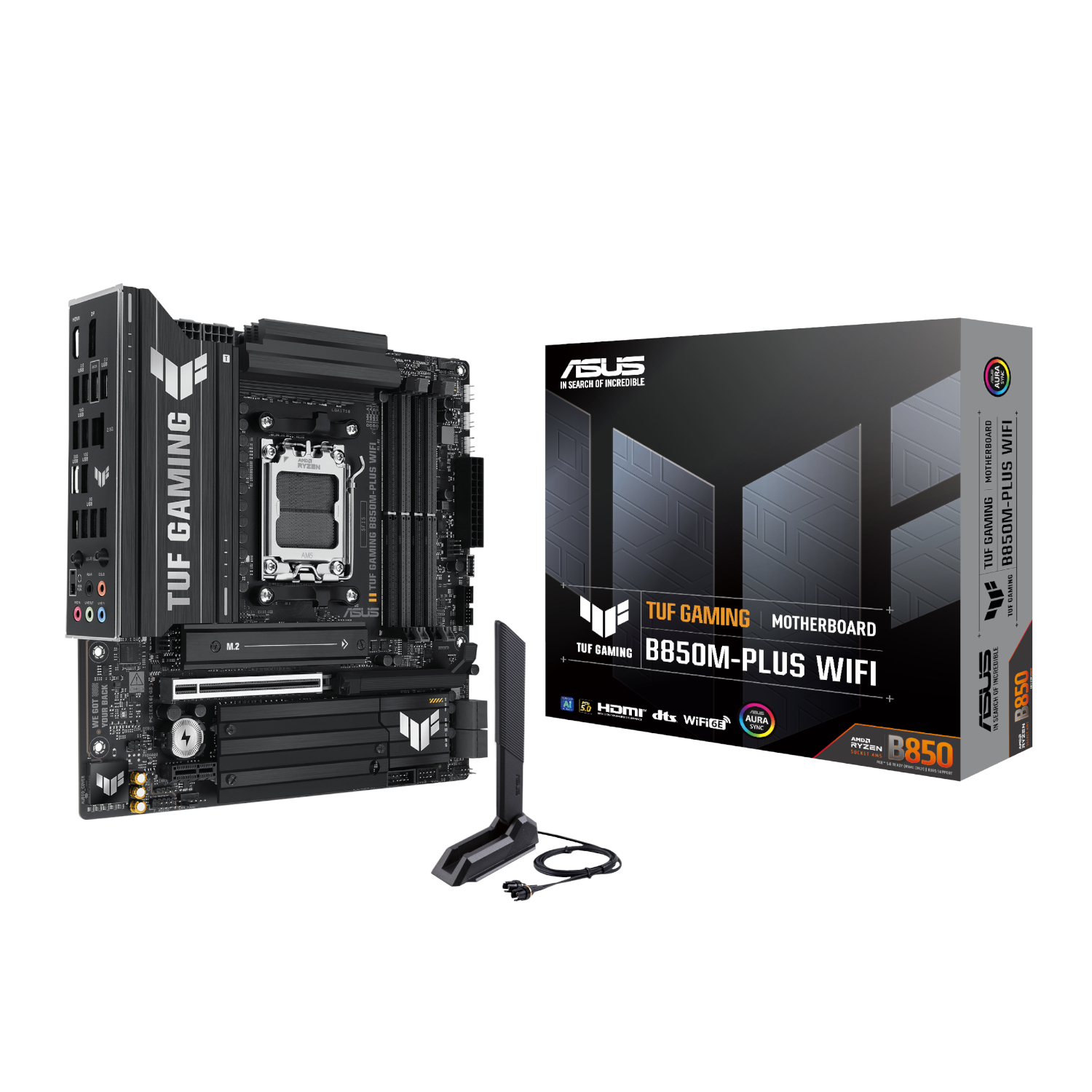 Asus TUF Gaming B850M-PLUS WIFI AM5 Micro ATX Gaming Motherboard | TUFGAMINGB850MPLUSWIFI Asus TUF Gaming B850M-PLUS WIFI AM5 Micro ATX Gaming Motherboard - Image 1