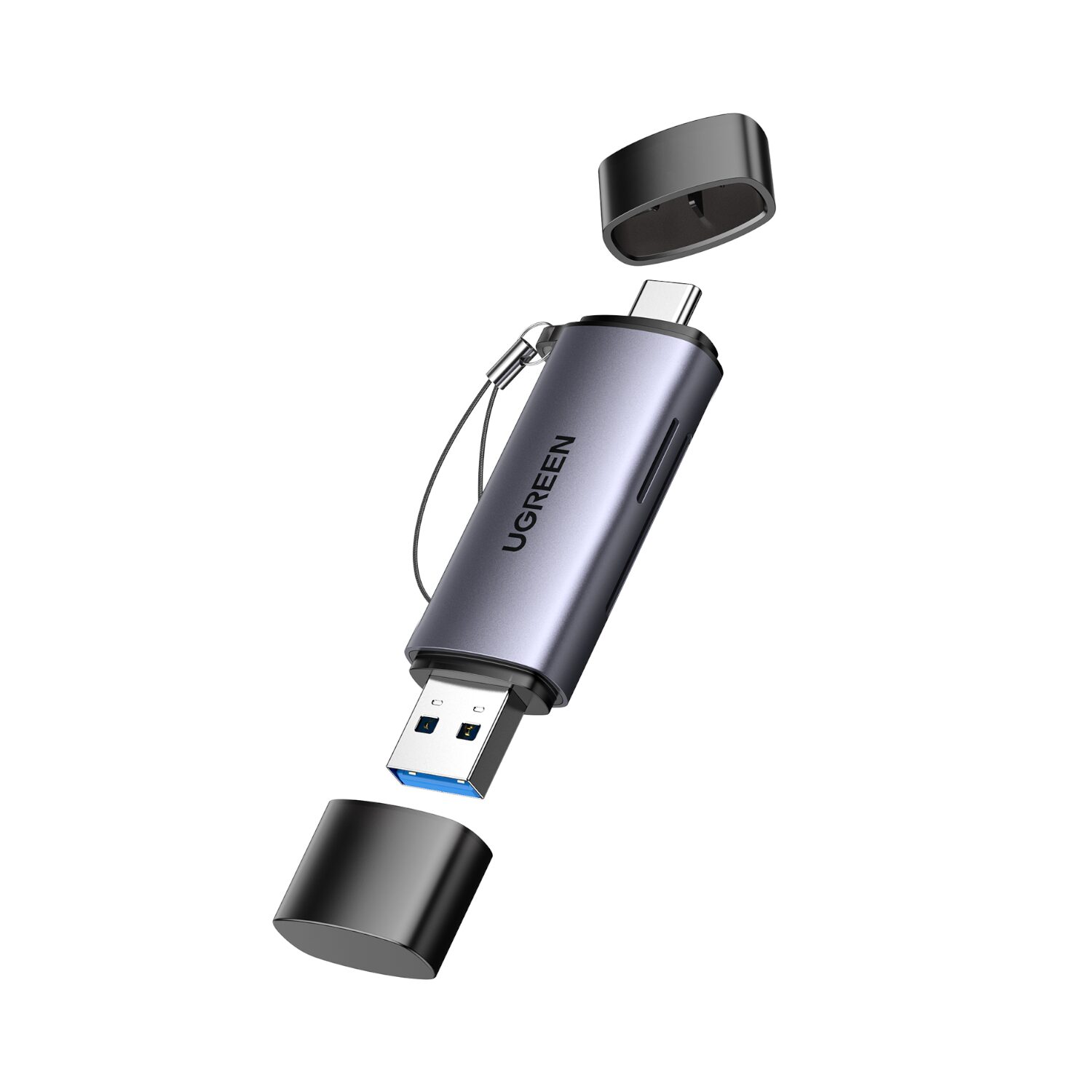 UGREEN CM185-50706 2-in-1 OTG Card Reader | Type-C | USB-A - Silver | CM185-50706 UGREEN CM185-50706 2-in-1 OTG Card Reader | Type-C | USB-A - Silver - Image 1