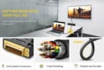 UGREEN DVI to HDMI Cable Adapter 15cm | Male to Female | 1080p Full HD – Black - Image 3