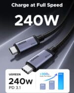 UGREEN USB4 Gen4 240W USB-C to USB-C Cable (Black) - Image 3