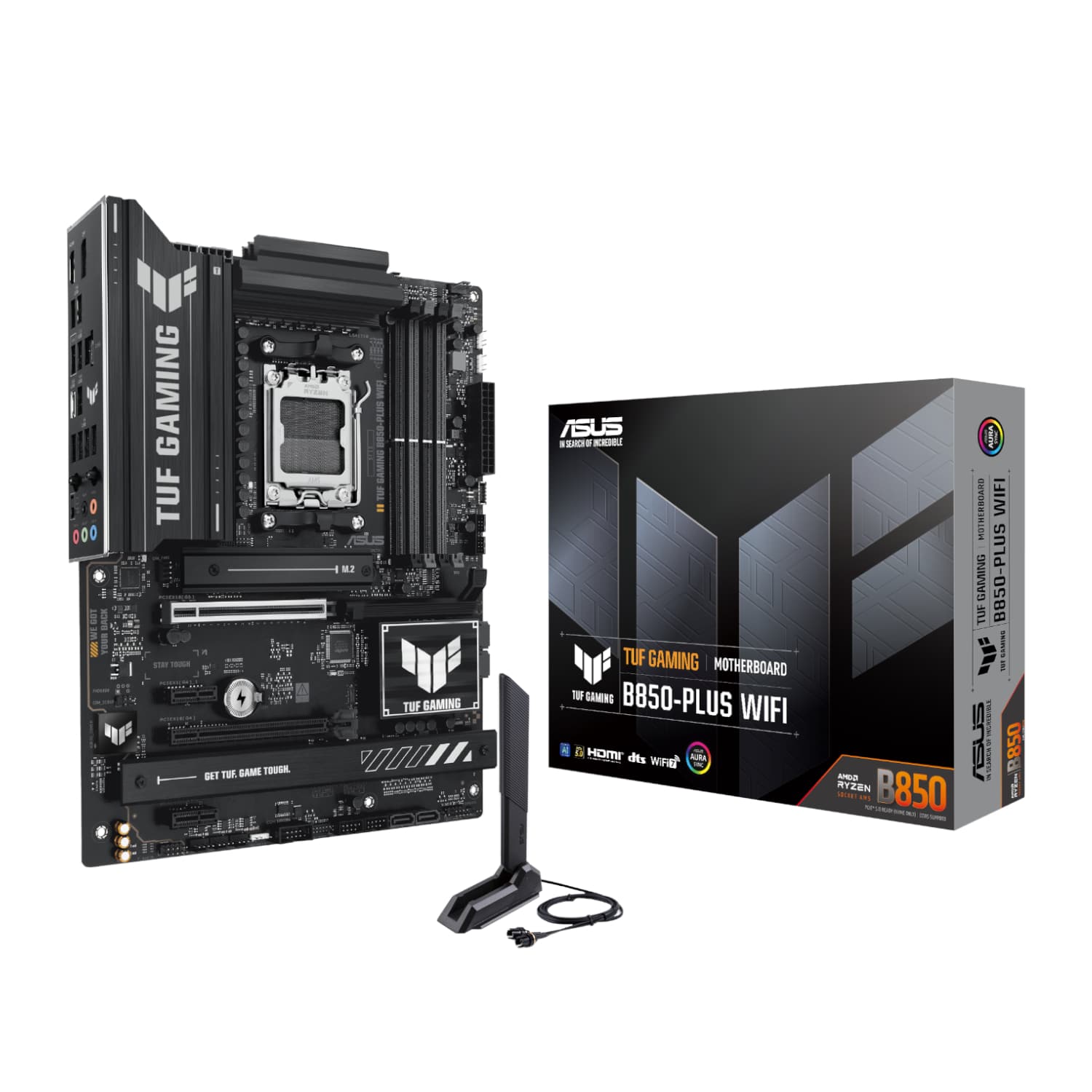 ASUS_TUFGAMINGB850PLUSWIFI_wr_01a.jpg Asus TUF B850 Gaming Plus WI-FI AM5 ATX Motherboard - Image 1
