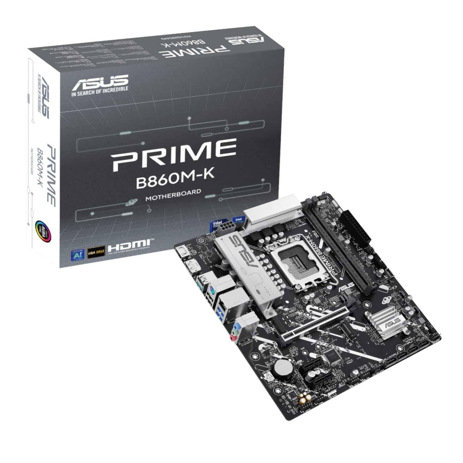 Asus_PRIME-B860M-K_wr_01a.jpg Asus PRIME B860M-K Intel LGA1851 M-ATX Motherboard - Image 1