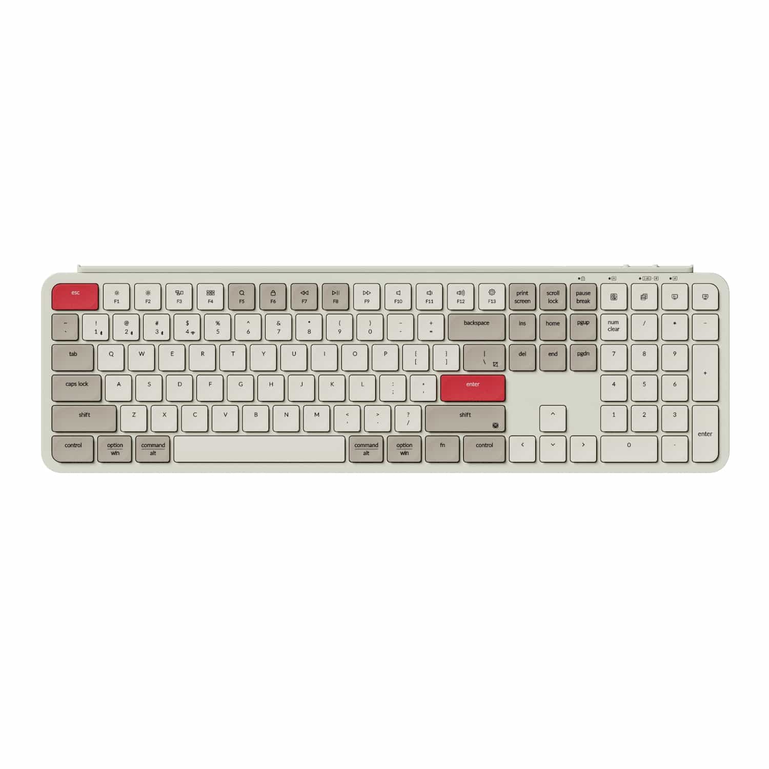 B6P-K13_Keychron-B6-Pro-Ultra-Slim-100-Wireless-Keyboard-E28093-Retro-Red.jpg Keychron B6 Pro Ultra-Slim 100% Wireless Keyboard – Retro Red - Image 1