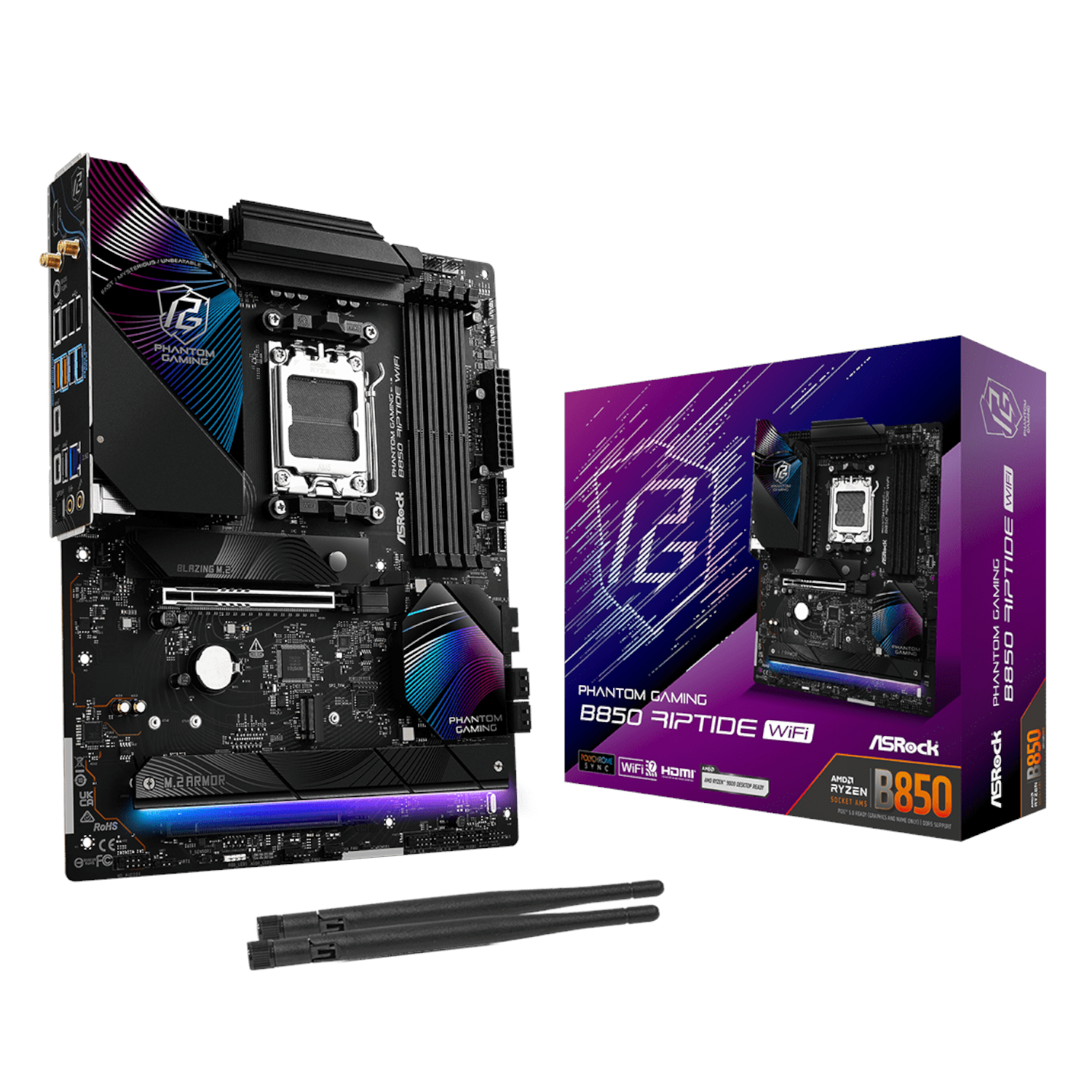 B850-RIPTIDEWIFI_ASROCK-B850-RIPTIDE-WIFI-AM5-ATX-4X-DDR5_wr_01.jpg ASROCK B850 RIPTIDE WIFI AM5 ATX 4X DDR5 - Image 1