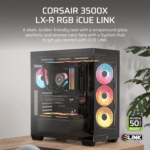 Corsair 3500X LX-R RGB iCUE LINK Mid-Tower PC Case - Black - Image 2