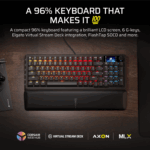 Corsair VANGUARD 96 Mechanical Gaming Keyboard, CORSAIR MLX Plasma - Black - Image 2