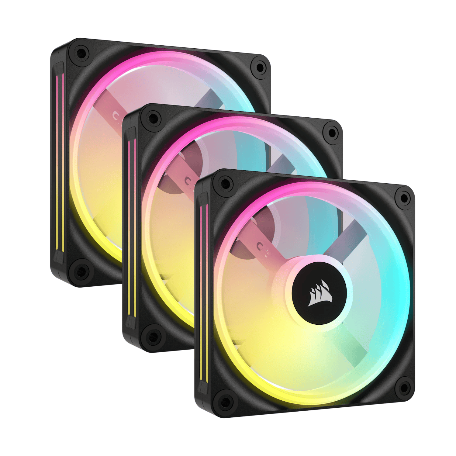 Corsair iCUE LINK QX120 RGB 120mm PWM PC Fans Starter Kit with iCUE LINK System Hub - Image 1