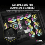 Corsair iCUE LINK QX120 RGB 120mm PWM PC Fans Starter Kit with iCUE LINK System Hub - Image 5