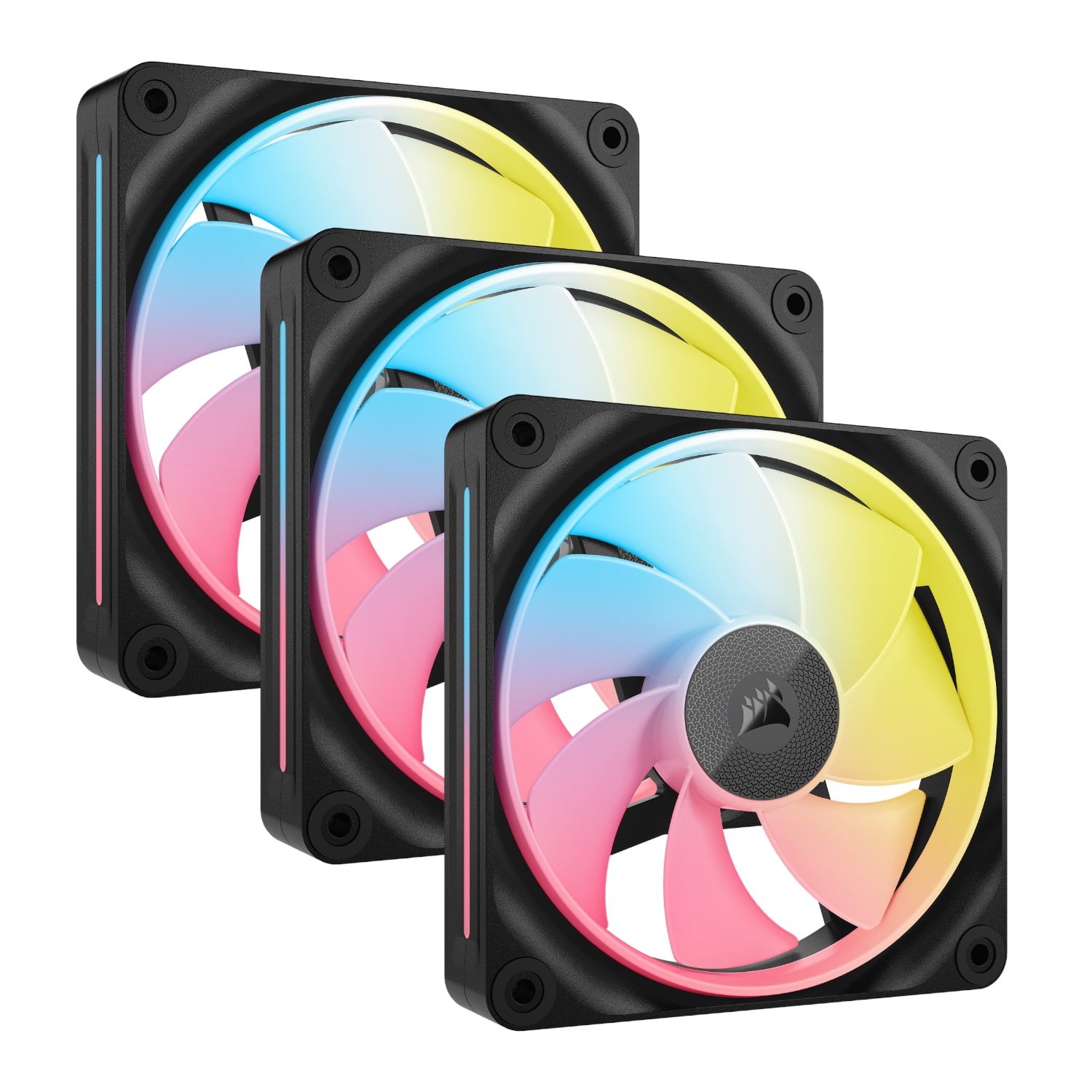 CO-9051050-WW_Corsair-iCUE-LINK-LX120-R-RGB-120mm-PWM-Reverse-Fans-Starter-Kit-3-Pack-Black_wr_01a.jpg Corsair iCUE LINK LX120-R RGB 120mm PWM Reverse Fans Starter Kit 3-Pack - Image 1