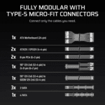Corsair RM850x SHIFT 80 PLUS Gold Fully Modular ATX Power Supply - Image 6