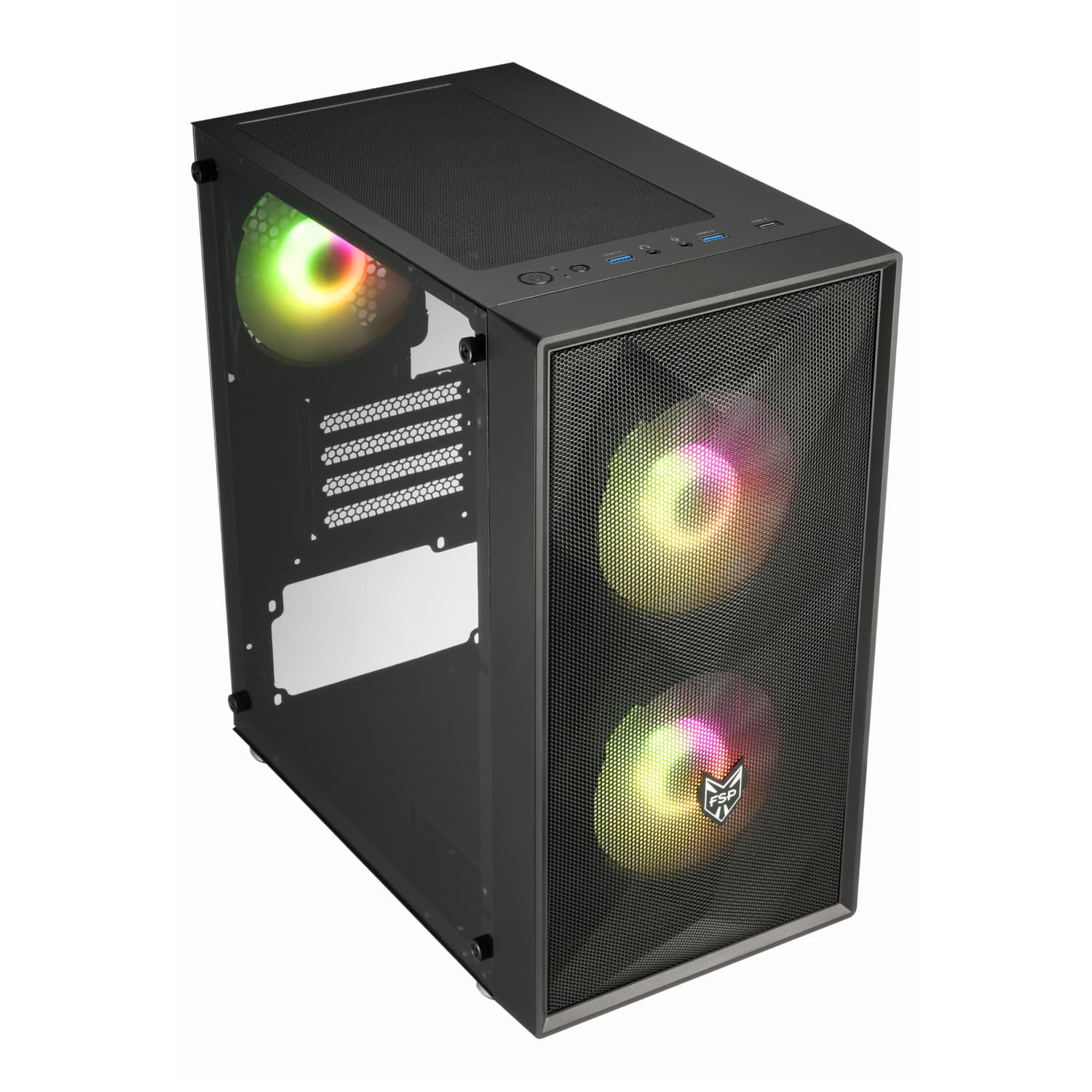 CST130A_FSP-CST130-Basic-M-ATX-Gaming-Chassis-E28093-Black_wr_01b.jpg FSP CST130A Micro-ATX Gaming Chassis - Black - Image 1