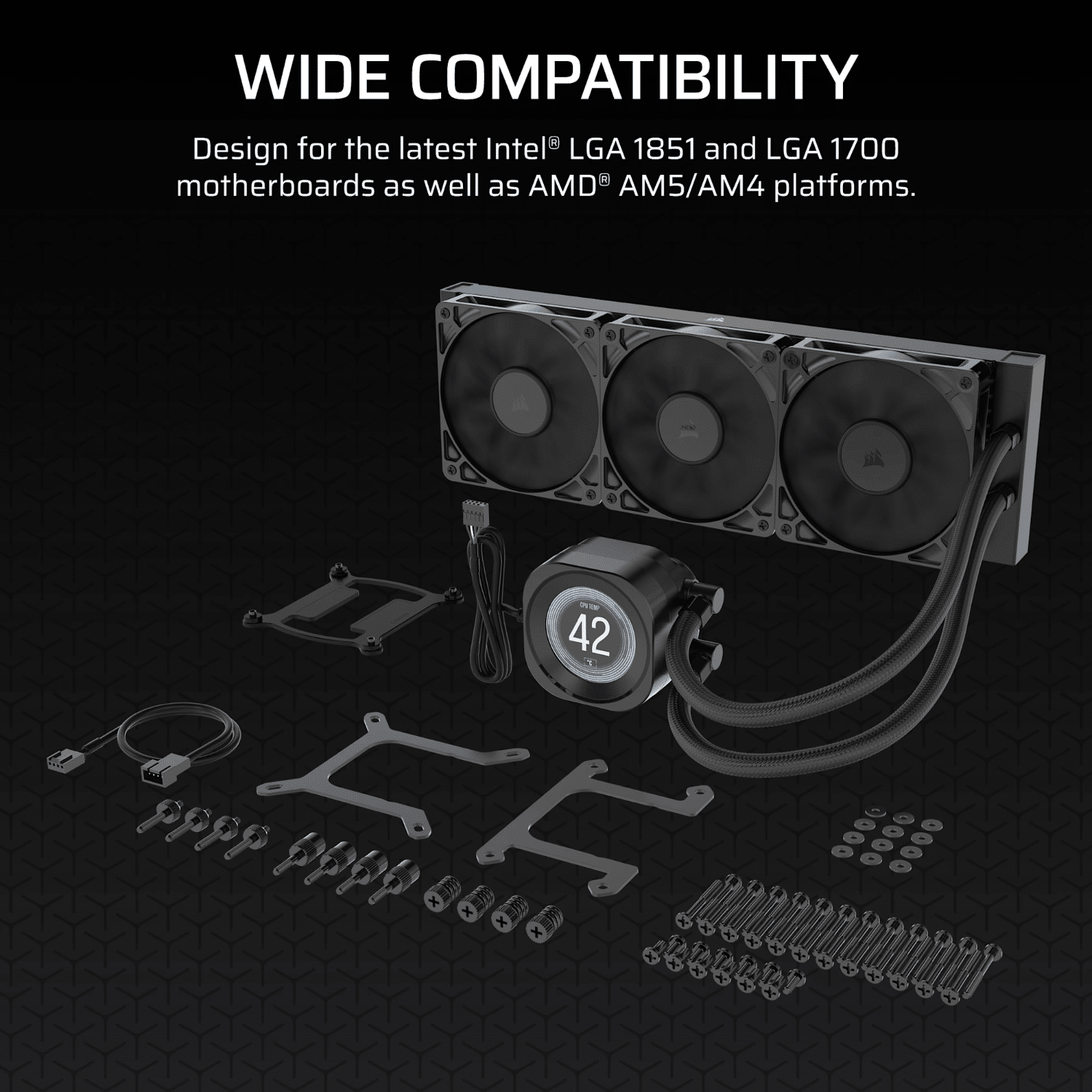 Corsair NAUTILUS 360 RS LCD Liquid CPU Cooler - Black - Image 4