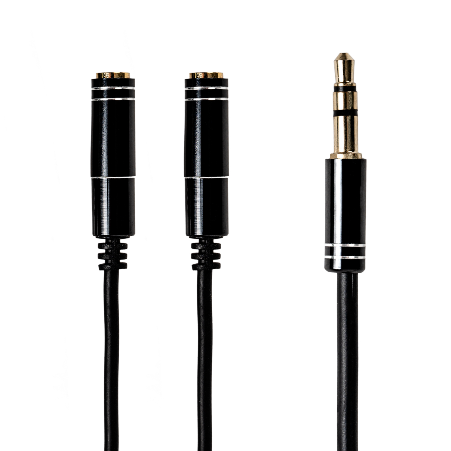 GAP35M2F_wr_01a.jpg Gizzu 3-Pole Audio Splitter Cable - Black - Image 1
