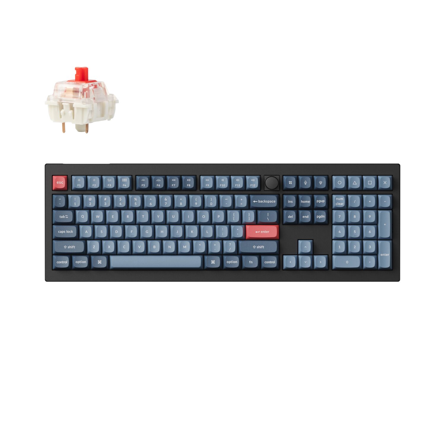 KEYCHRON-V6MAX-FULL-RED-GATJUP-RGB-WL-KB-wr-01.jpg Keychron V6 Max QMK/VIA RED Wireless Custom Mechanical Keyboard | RED Switch - Black - Image 1