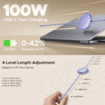 UGREEN 100W Fast Charging Retractable USB Type-C Cable 1M - Purple - Image 3