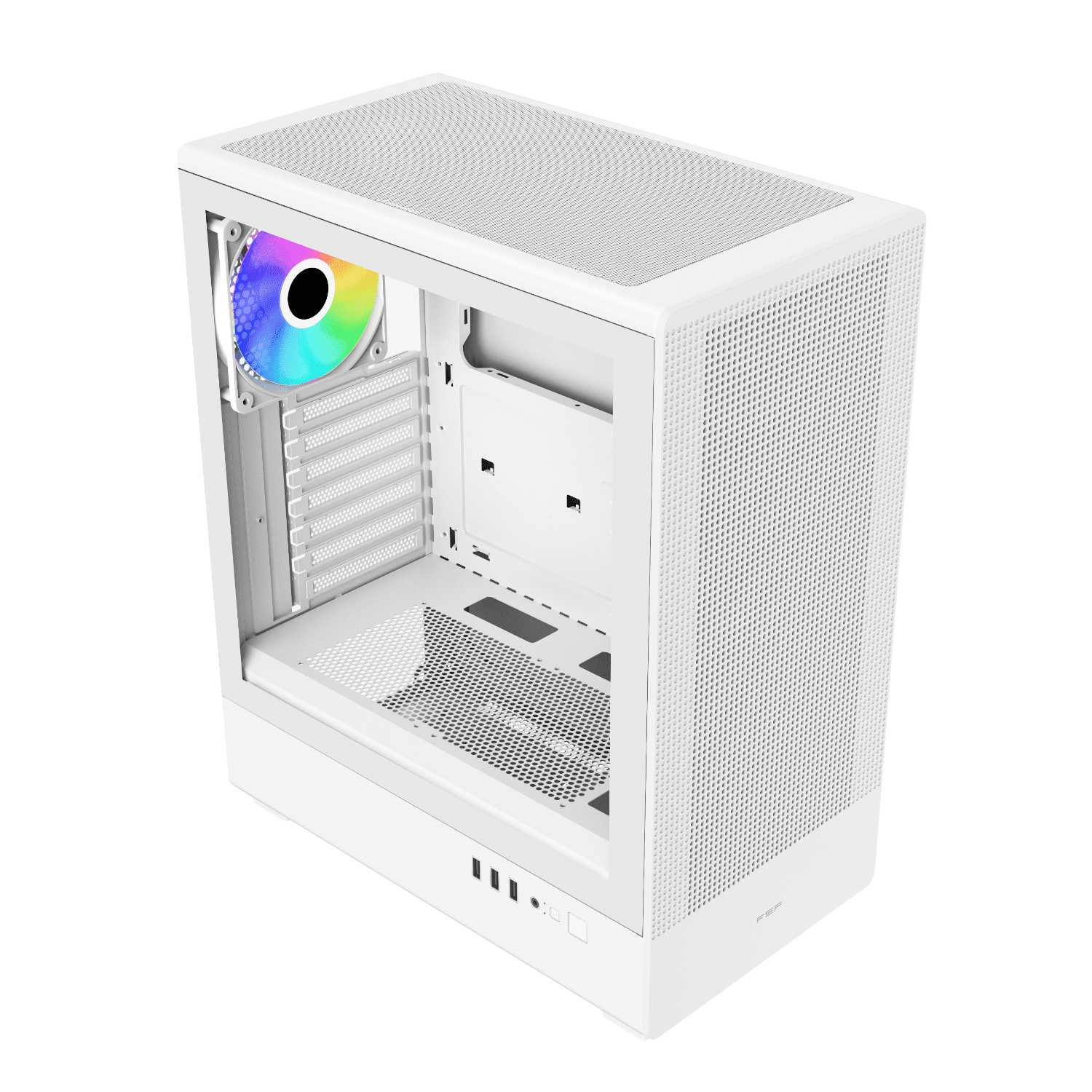 FSP M221 ATX Mid Tower Gaming Chassis - White - Image 4
