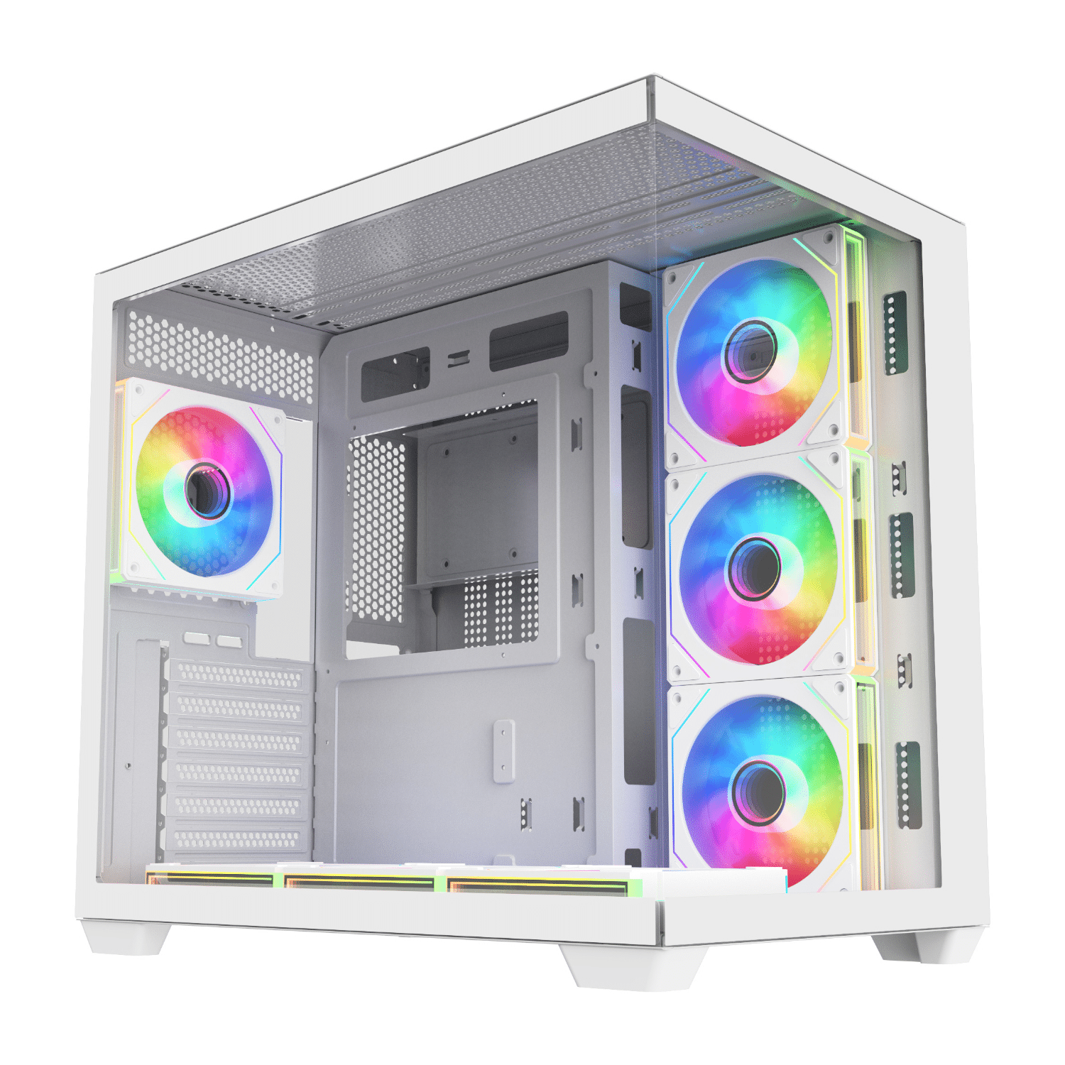 M341-WA_FSP_M341_ATX_Dual_Chamber_Mid_Tower_Gami_wr_01.png FSP M341 ATX Dual Chamber Mid Tower Gaming Chassis - White - Image 1