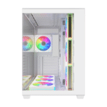 FSP M341 ATX Dual Chamber Mid Tower Gaming Chassis - White - Image 2