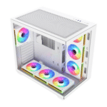 FSP M341 ATX Dual Chamber Mid Tower Gaming Chassis - White - Image 3