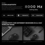 Keychron M6S-B72 1K Wireless Mouse (BT/2.4GHz/Wired) - Black - Image 6