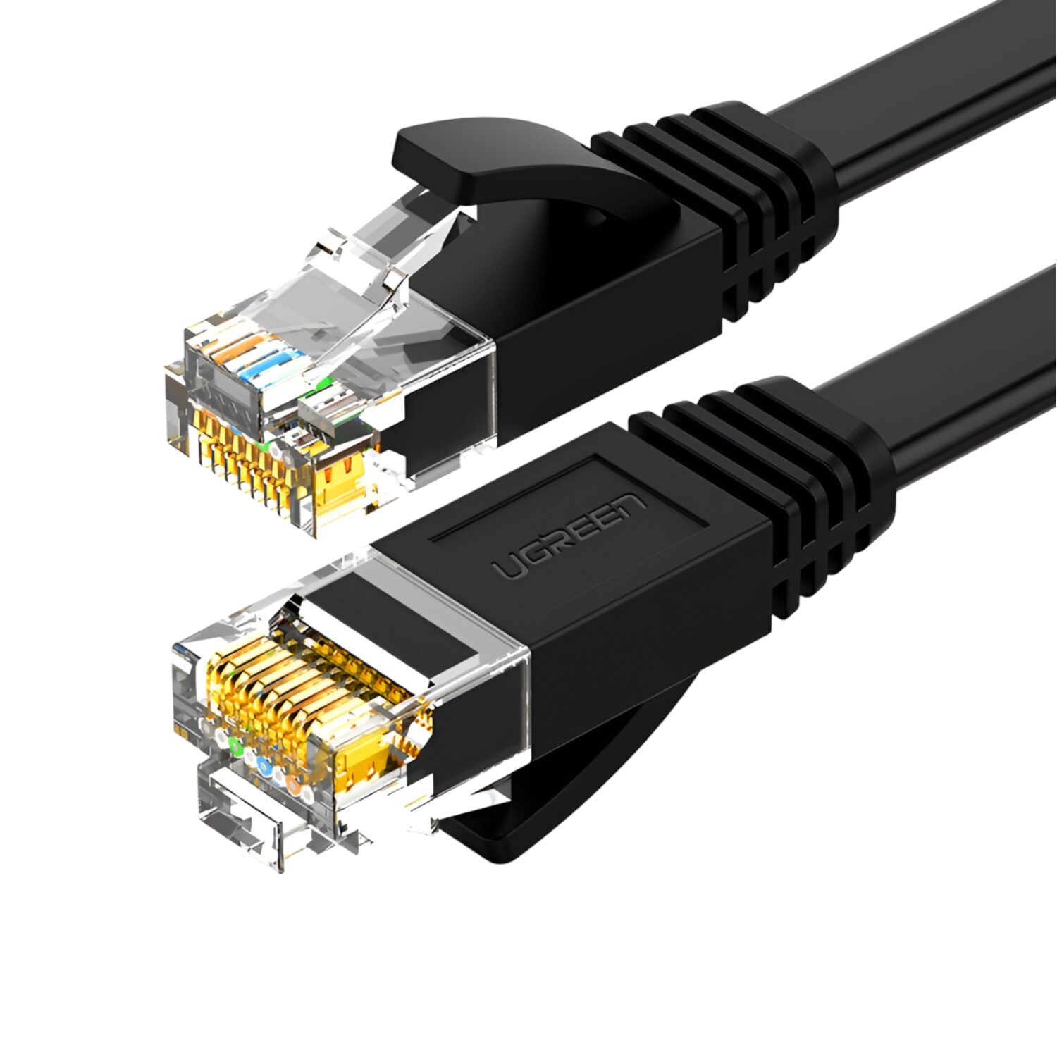 NW102-50172-wr-01-6.jpg UGREEN NW102 Cat6 U/UTP Flat Ethernet Cable 1m - Black - Image 1