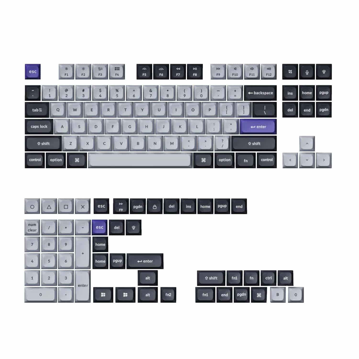 PBT-46_Keychron-Double-Shot-KSA-PBT-Keycap-Set-Dark-Grey-White-Smoke_wr_01a.jpg Keychron Double Shot KSA PBT Keycap Set - Dark Grey/White Smoke - Image 1