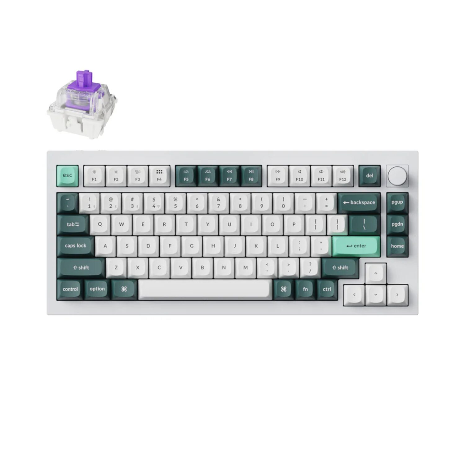 Q1H-M1-wr-01-1.jpg Keychron Q1H-P1 QMK Wireless Custom Keyboard - White - Image 1