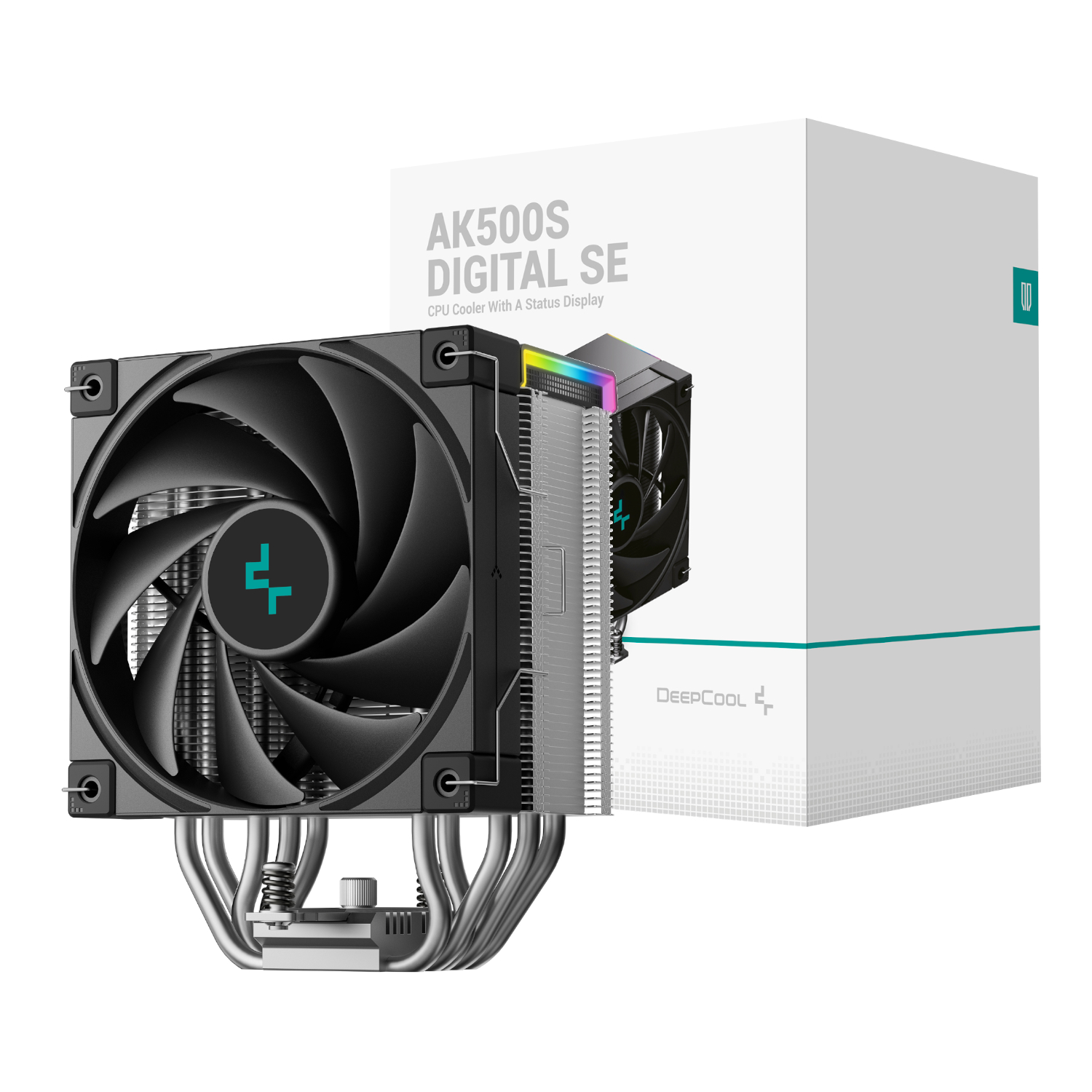 R-AK500S-BKADMN-GJD_DeepCool-AK500S-Digital-120mm-Air-CPU-Cooler-Black_wr_01a.jpg DeepCool AK500S Digital SE 120mm Air CPU Cooler - Silver/Black - Image 1