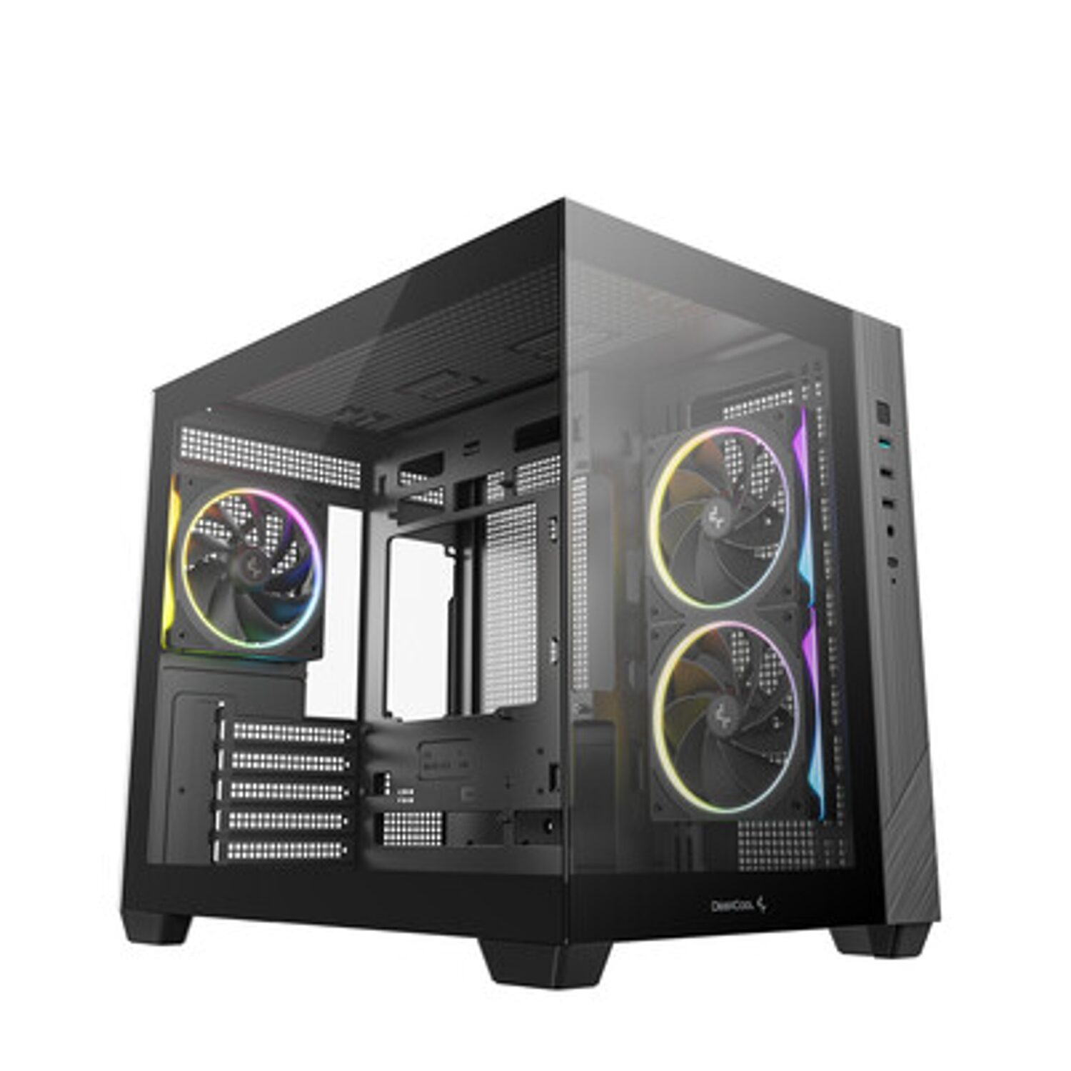R-CG330-BKNGM3-G_DEEPCOOL_CHASSIS_CG330_5F_MATX_ARGB_BK_wr_11.jpg Deepcool CG330 3F Panoramic Dual-Chamber Micro-ATX Gaming Chassis - Black - Image 1