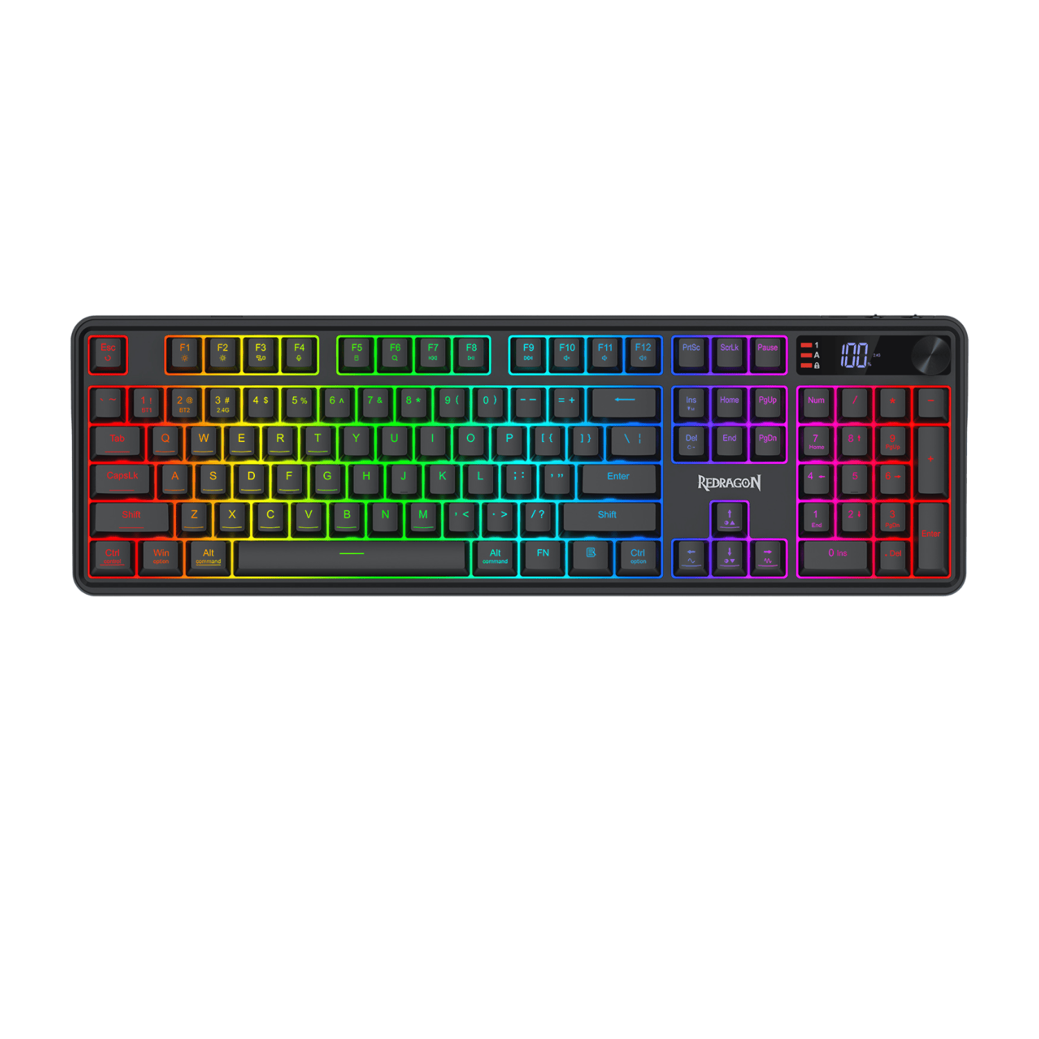 RD-K526-PRO_Redragon_RM104_PRO_VOLCANO_RGB_Wireless__wr_01.png Redragon RM104 PRO VOLCANO RGB Wireless Membrane Gaming Keyboard - Black - Image 1