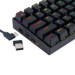 REDRAGON DRACONIC PRO Mechanical 61 Key|Bluetooth 5.0|RGB 9 Colour Modes|Rechargable Battery|Type-C Charging Cable Gaming Keyboard - Black - Image 7